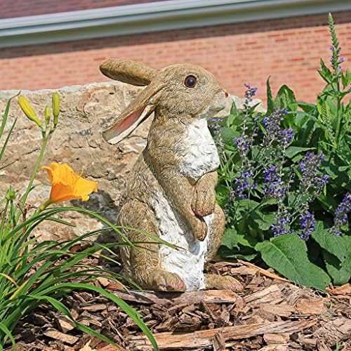Design Toscano QM200681 Hopper the Bunny Standing Rabbit Indoor/Outdoor Garden Statue, 6 Inches Wide, 11 Inches Tall, Handcast Polyresin, Full Color Finish