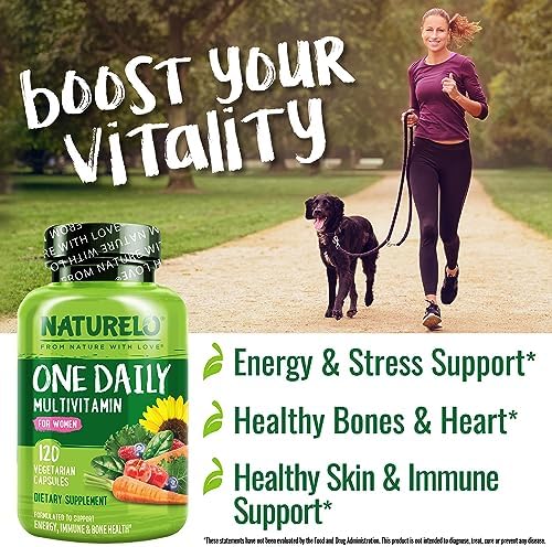 NATURELO One Daily Multivitamin for Men, 120 Vegetarian Capsules One Daily Multivitamin for Women, 120 Vegetarian Capsules Bundle - 4 Month Supply
