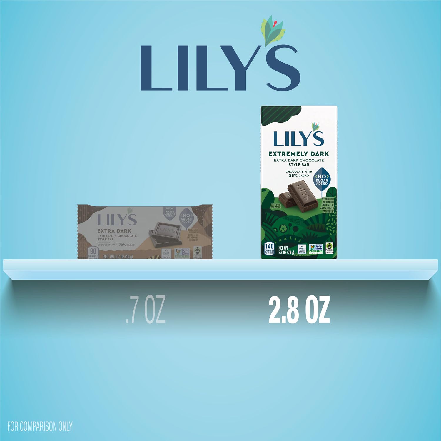 LILY'S Almond Dark Chocolate Style No Sugar Added, Sweets Bars, 3 oz (12 Count)