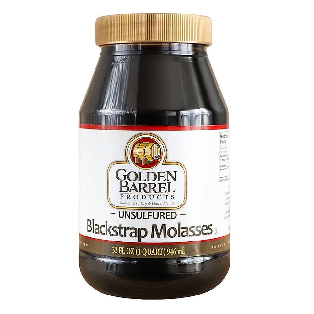 Golden Barrel Unsulfured Blackstrap Molasses, Bulk 128 oz Jug, Rich Robust Molasses for Baking, Cooking & Marinades