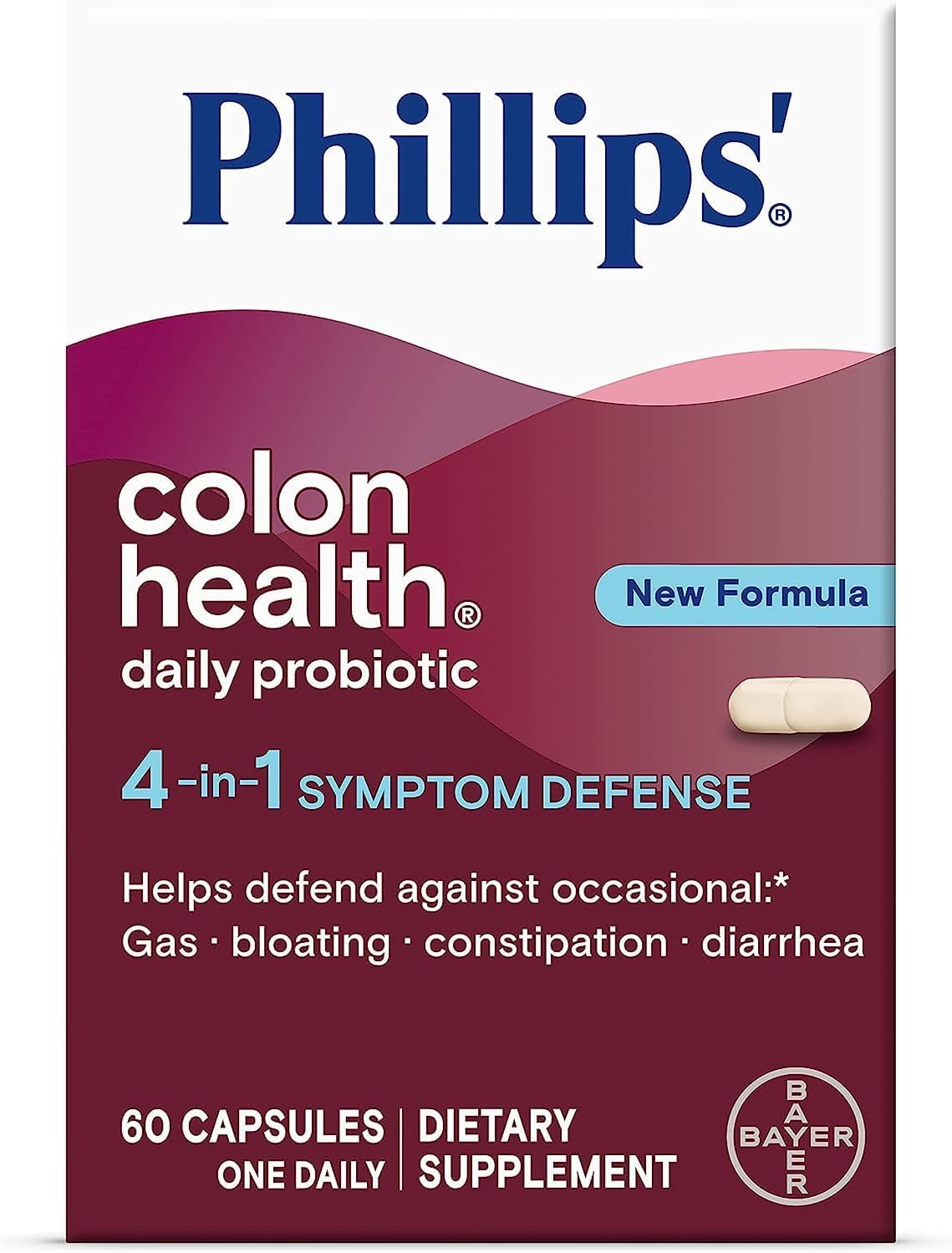Phillips' Colon Health Probiotic Supplement - 30 Capsules, Pack of 6