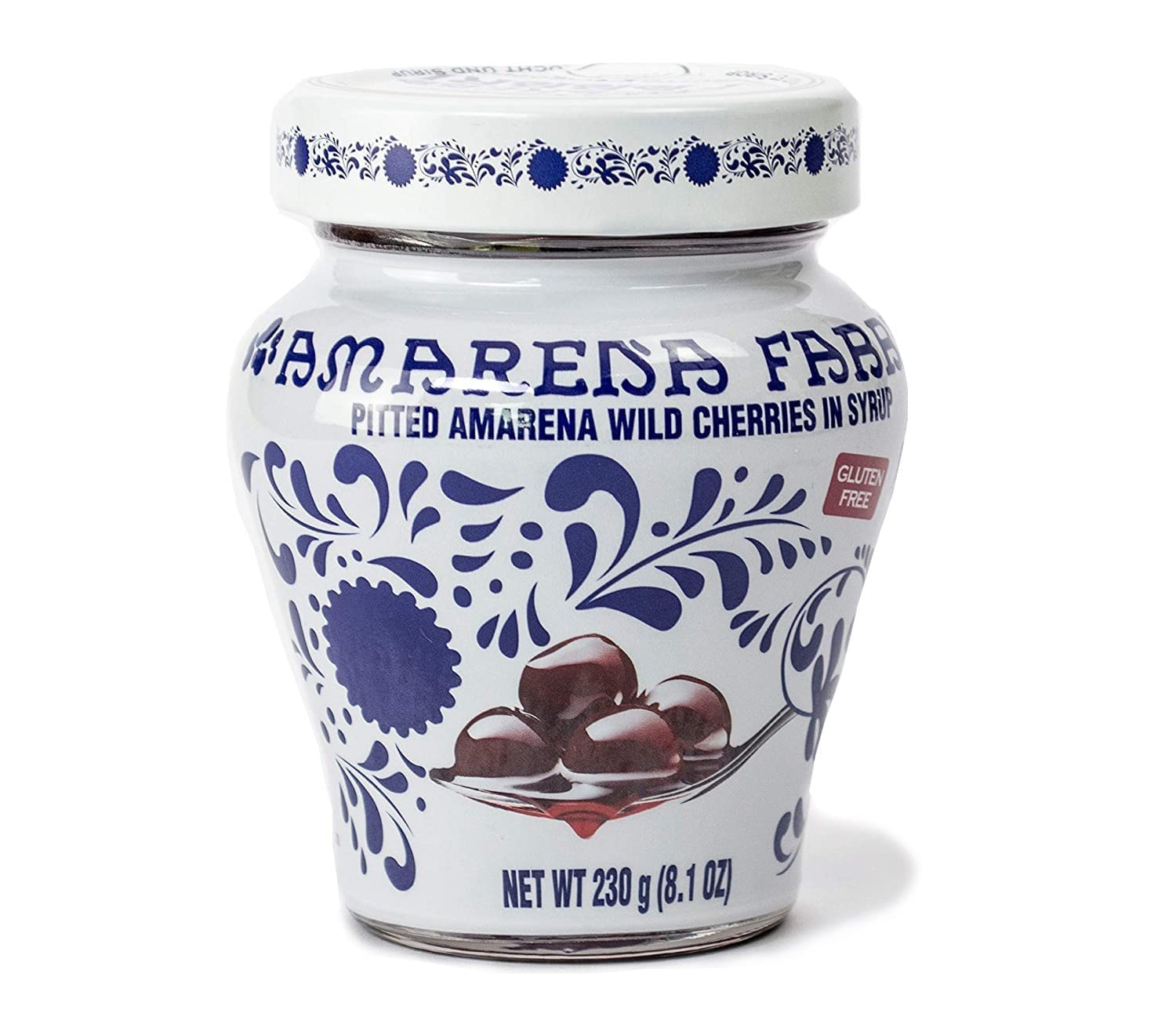 AMARENA FABBRI Wild Cherries In Syrup, 8.1 OZ | Gluten Free, Non-GMO, Vegan, Use it as a garnish for cocktails