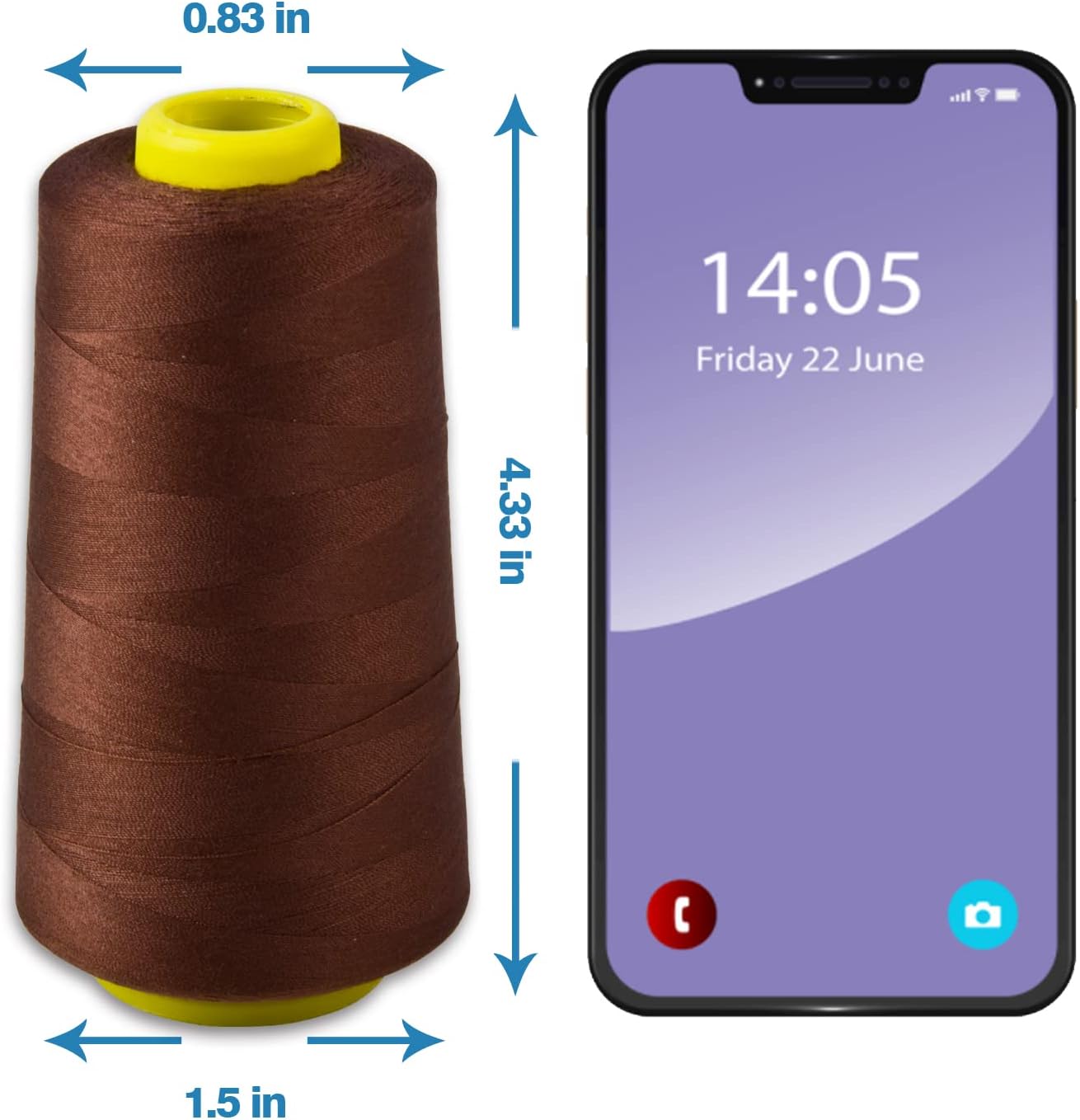 Black Serger Thread, All-Purpose Thread for Sewing, Polyester, 4 Cones of 3000 Yards Each Spool for Sewing Machine