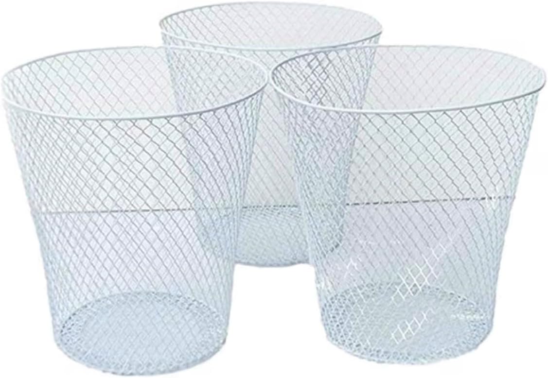 Black Wire Mesh Round Waste Basket (3 Pack), Set of 3