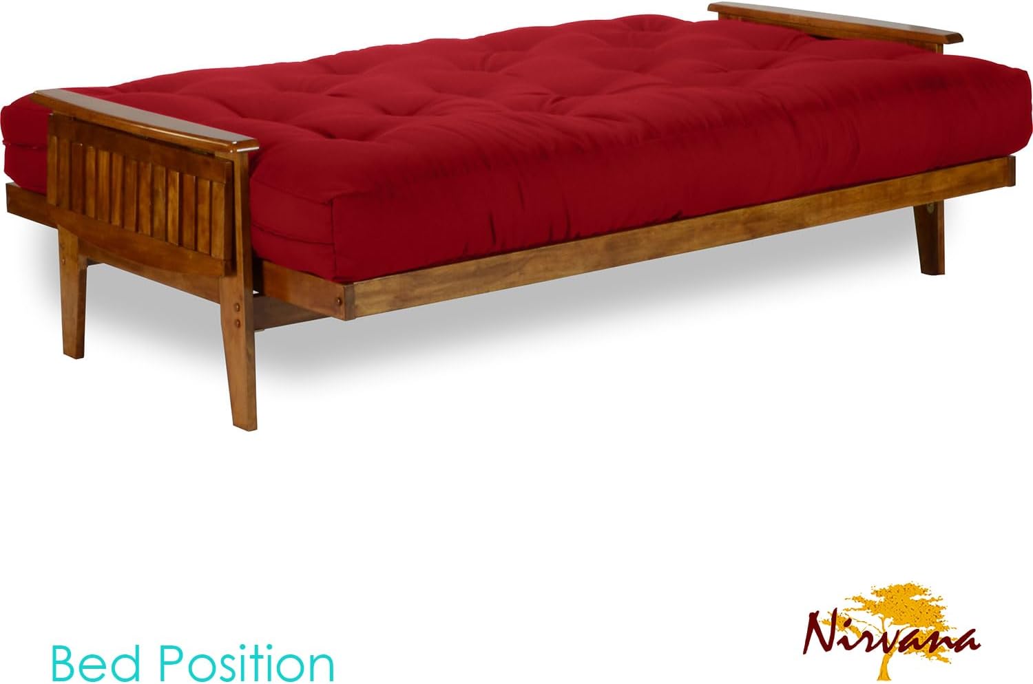 Eastridge Futon Set - Full Size, Frame, 8" Mattress, Twill Black Cover