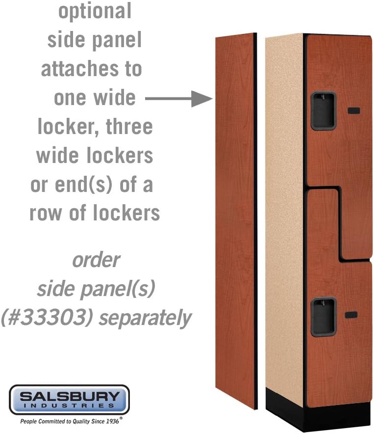Salsbury Industries Double Tier 'S' Style Designer Wood Locker, Mahogany, 5' 3" x 15"