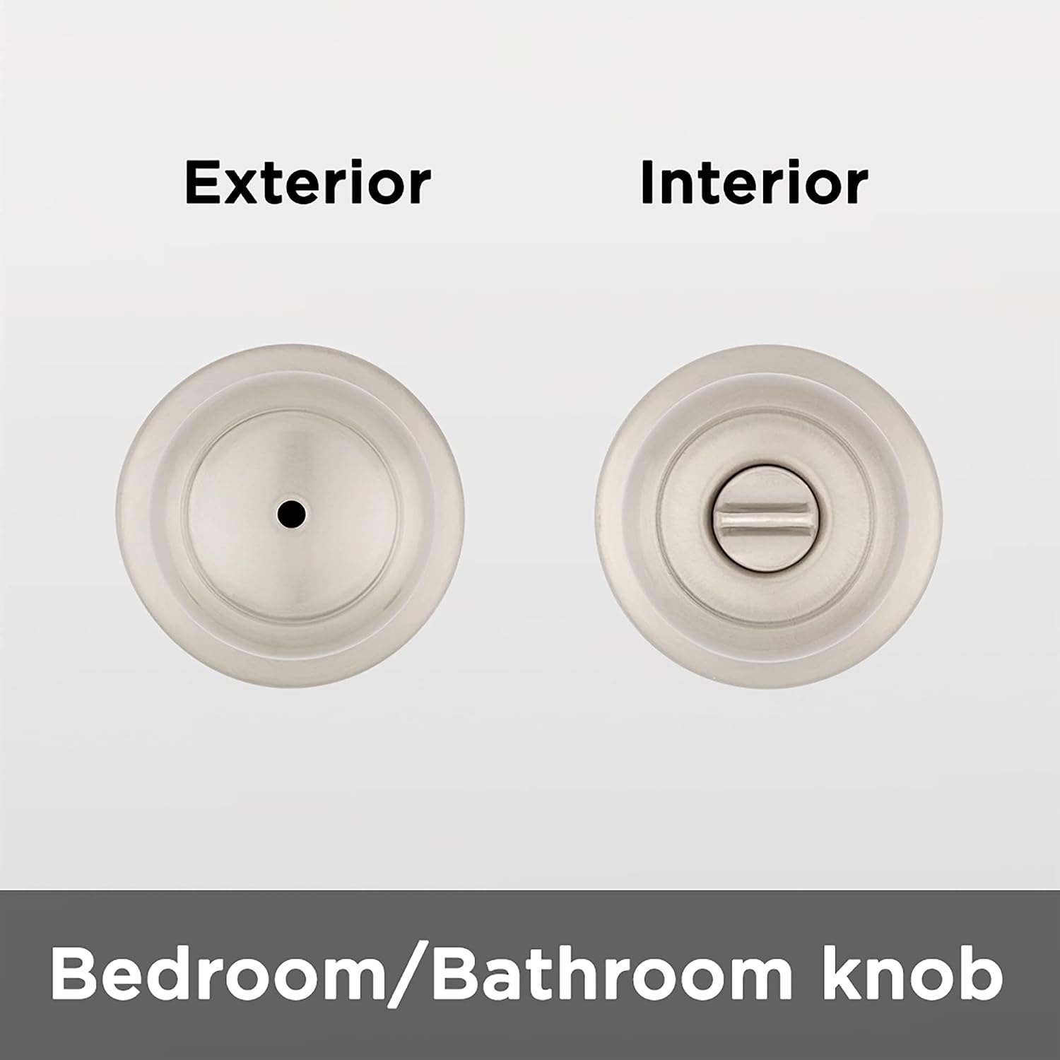 Kwikset Cove Interior Privacy Door Knob with Lock, Door Handle For Bathroom and Bedroom, Satin Nickel Keyless Turn Lock Doorknob, with Microban Protection