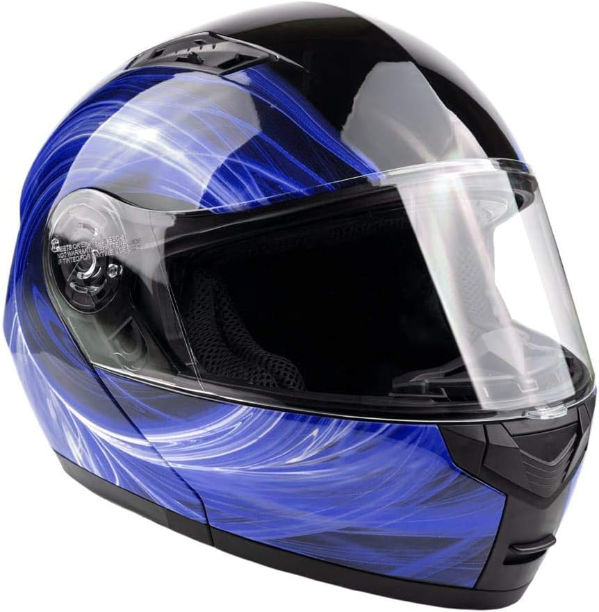 Adult Modular Motorcycle Helmet DOT w/Retractable Sunglass Full Face Flip-up Typhoon TH158