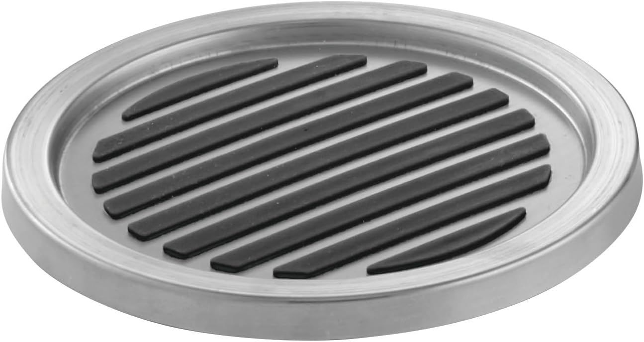 iDesign Forma Brushed Stainless Steel Drink Coasters for Home Counters, Kitchen, Dining Room, Living Room, Patio, Coffee Table, Set of 4, Black