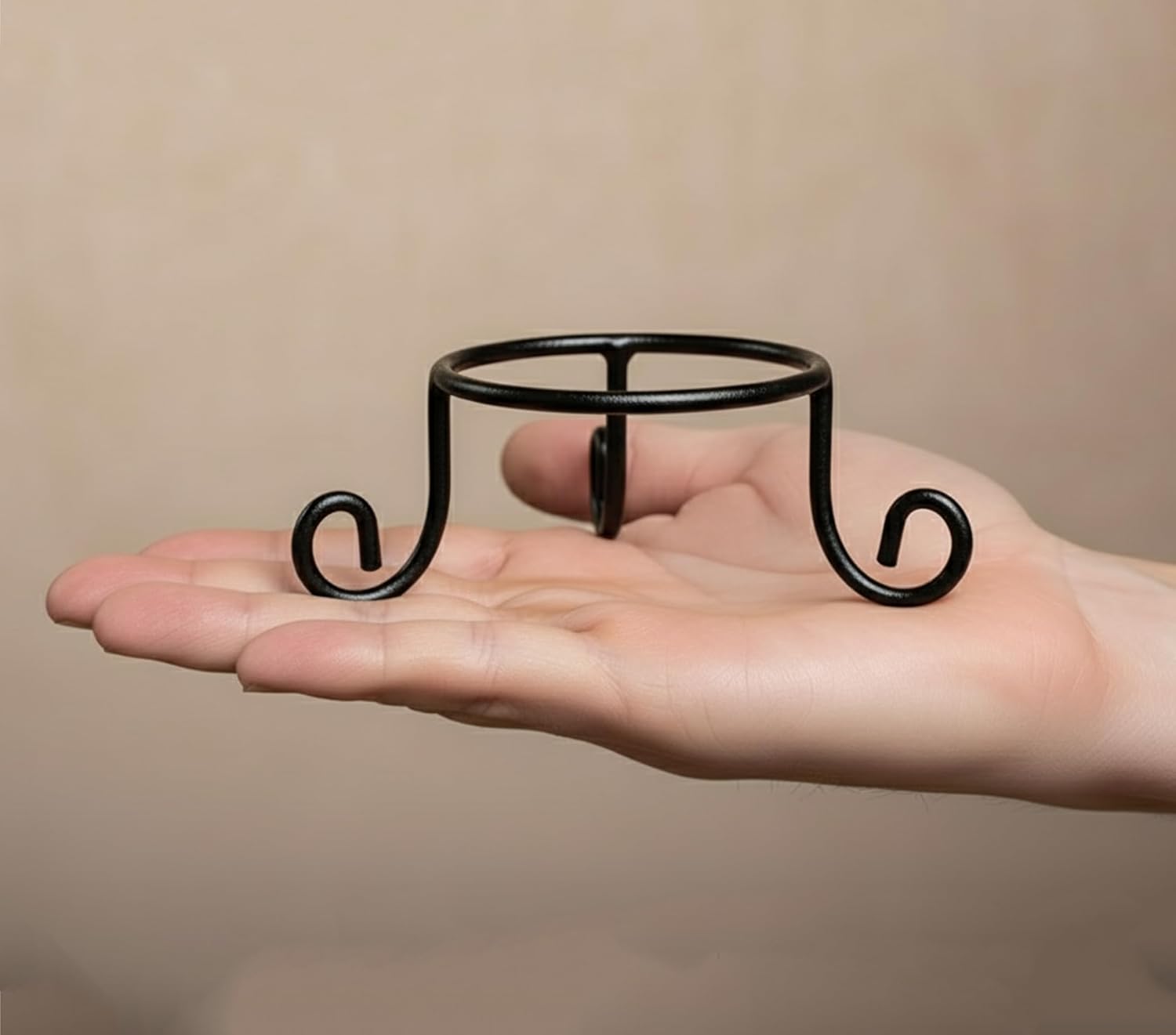 Black Iron Ball Stand - Gazing Globe Stand for Balls, Sphere Holder Wrought Iron Display Stand, Crystal Ball Stand, Glass Bowl Ring Metal Egg Stands