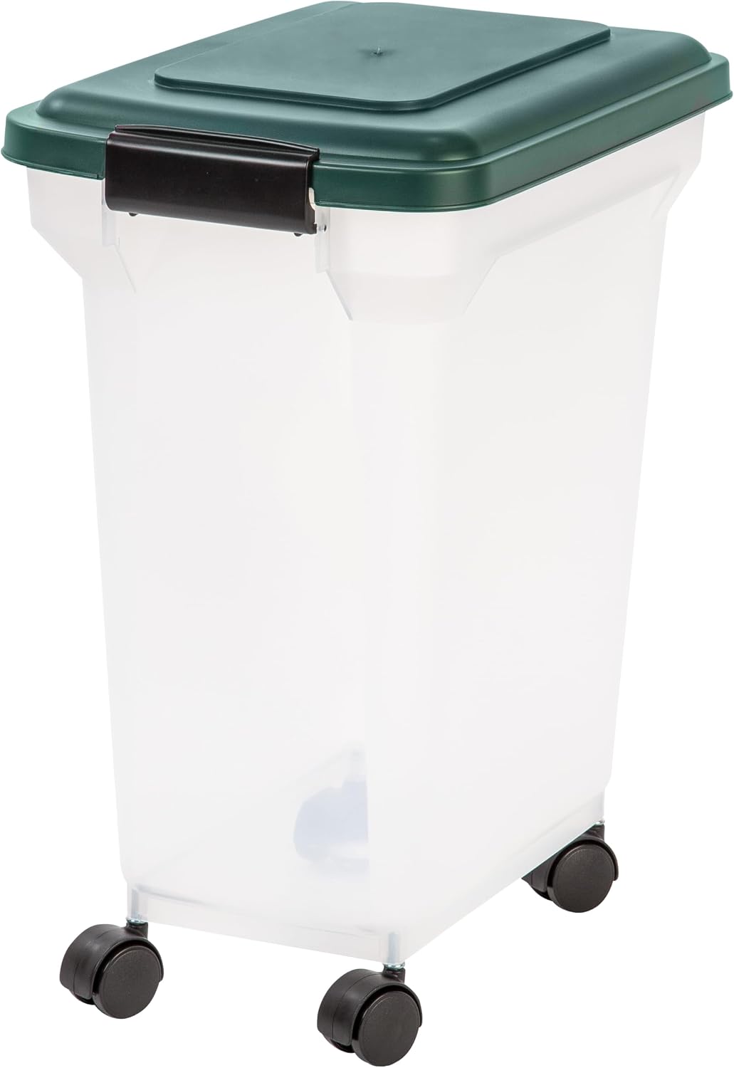 IRIS USA Airtight Pet Food Container, Up to 30 lbs & 11 lbs, Green | Airtight Seal, BPA-Free, 2-Cup Scoop, Stackable Design, Rolling Wheels, Dual Storage