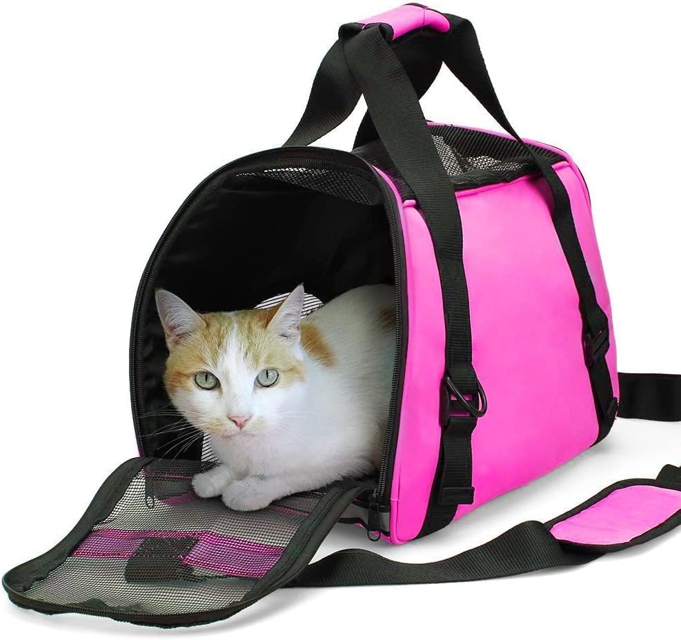 ZaneSun Cat Carrier,Soft-Sided Pet Travel Carrier for Cats,Dogs Puppy Comfort Portable Foldable Pet Bag Airline Approved (Small Blue)