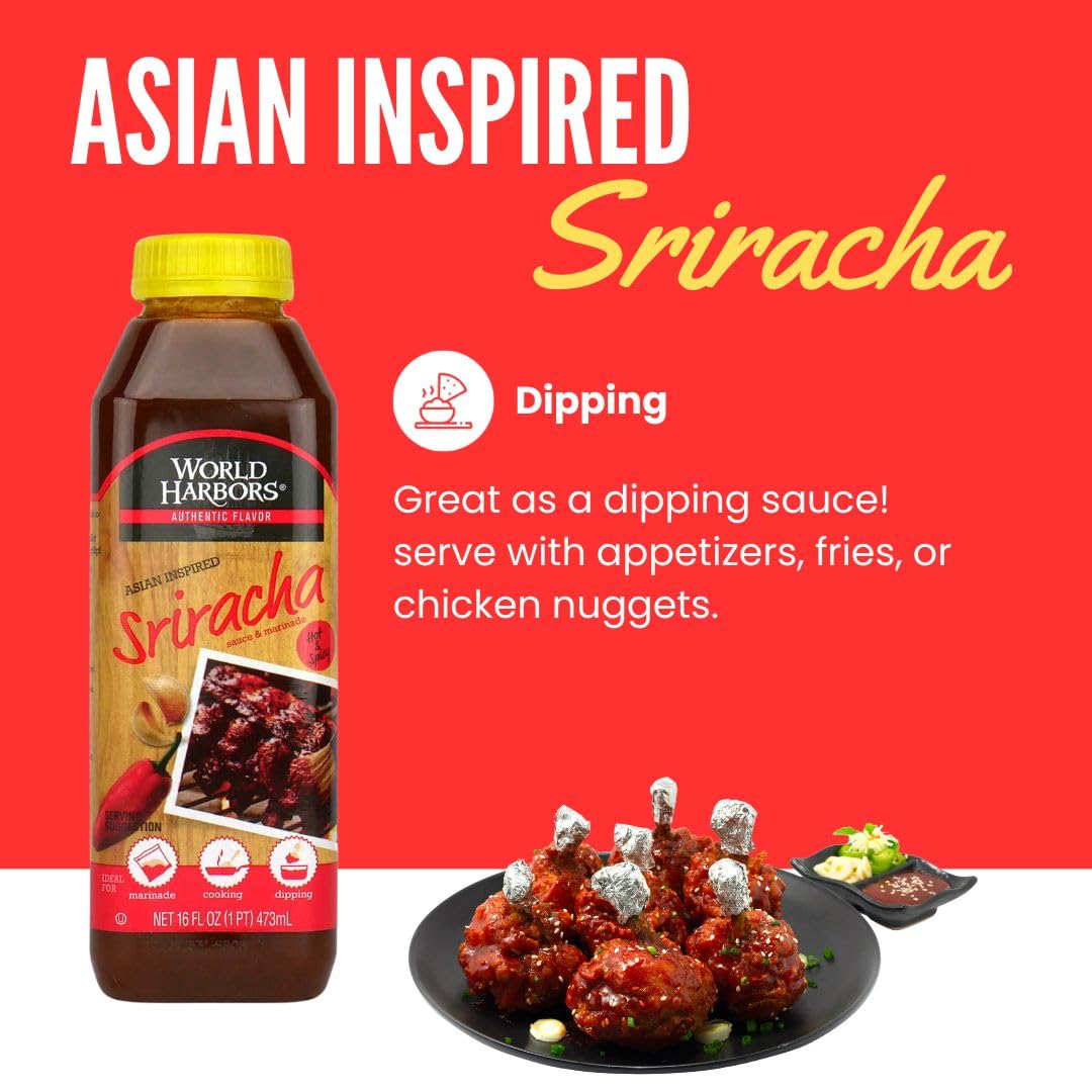 World Harbors Jamaican Jerk Sauce Sweet & Spicy Marinade for Jamaican Jerky Seasoning Chicken, Sirloin, Shrimp Jerk Seasoning Jamaican Style - Flavors for Dipping, Glazing 16 oz (Pack of 2)