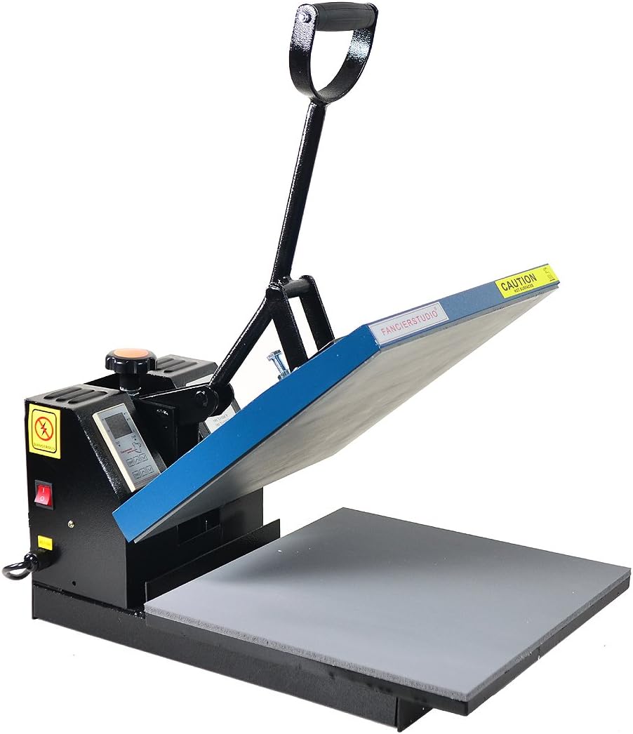 Fancierstudio Digital Heat Press 15 x 15 Sublimation Rhinestone Heat T-Shirt Machine15x15 B/BLK