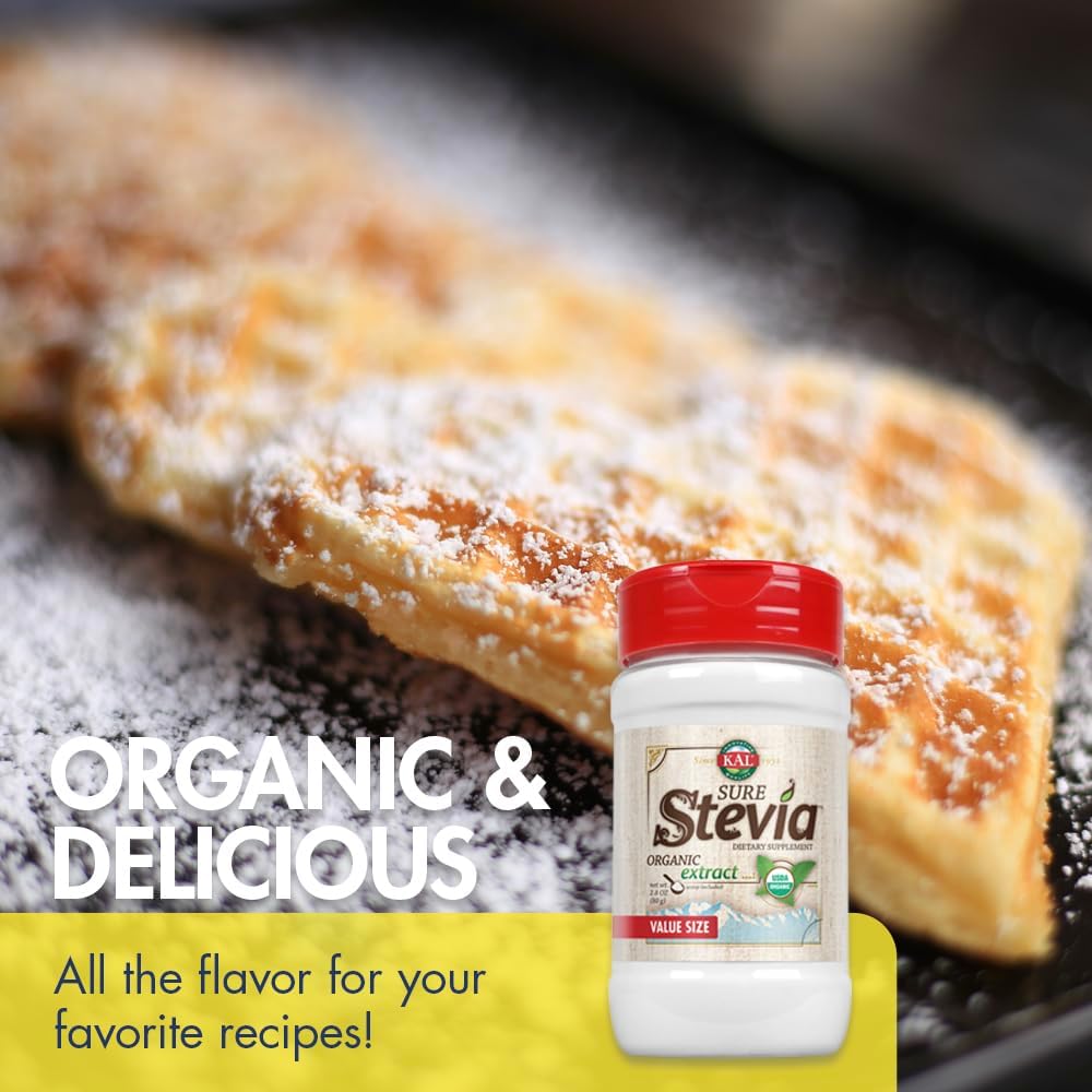 KAL Sure Stevia Extract Powder, Low Carb, Plant Based Stevia Sweetener, Great Taste, Zero Calories, Zero Sugar, Low Glycemic & Perfect for a Keto Diet, 60-Day Guarantee, Approx. 1820 Servings, 3.5oz | Zero Calorie Sweetener - Organic, Keto Friendly & Low…