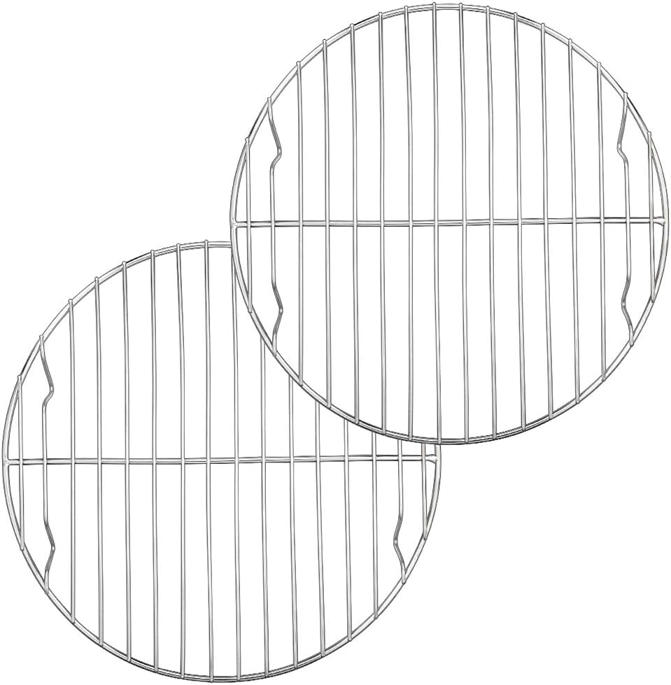 E-far Round Cooking Racks - Size 7½” & 9” & 10½” - Stainless Steel Round Steaming Baking Cooling Rack Set of 3, Multi-Purpose for Canning Air Fryer Pressure Cooker, Dishwasher Safe