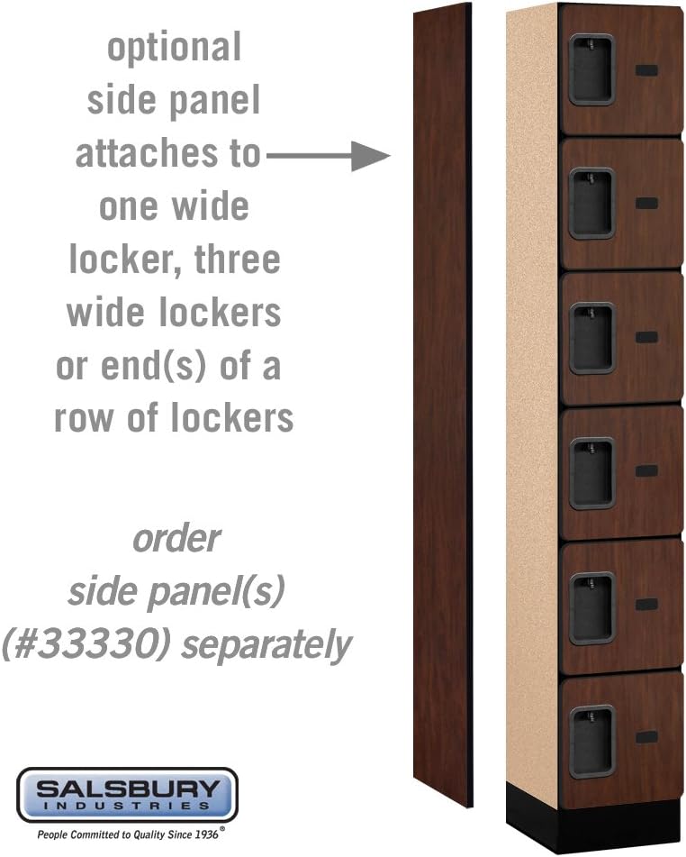 Salsbury Industries 36365MAH Six Tier Box Style Designer Wood Locker, 6' 3" x 15", Mahogany