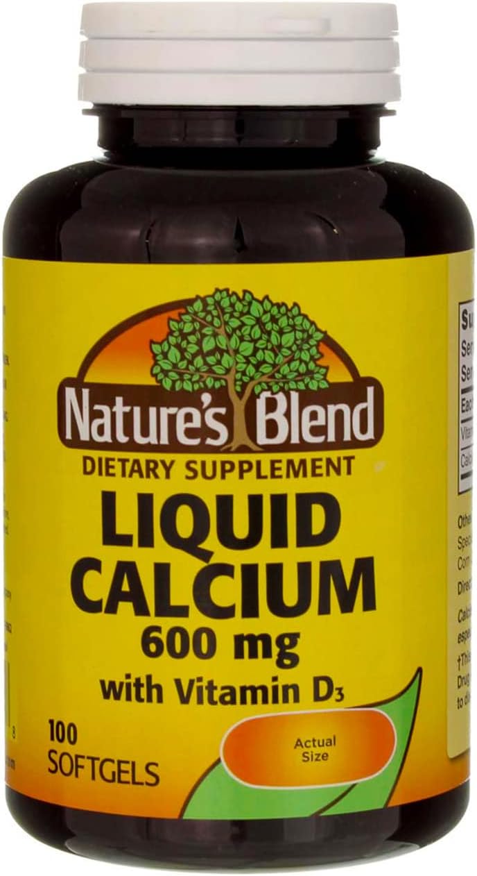 Natures Blend, Easy to Swallow, Liquid Calcium, 600mg, 100ct