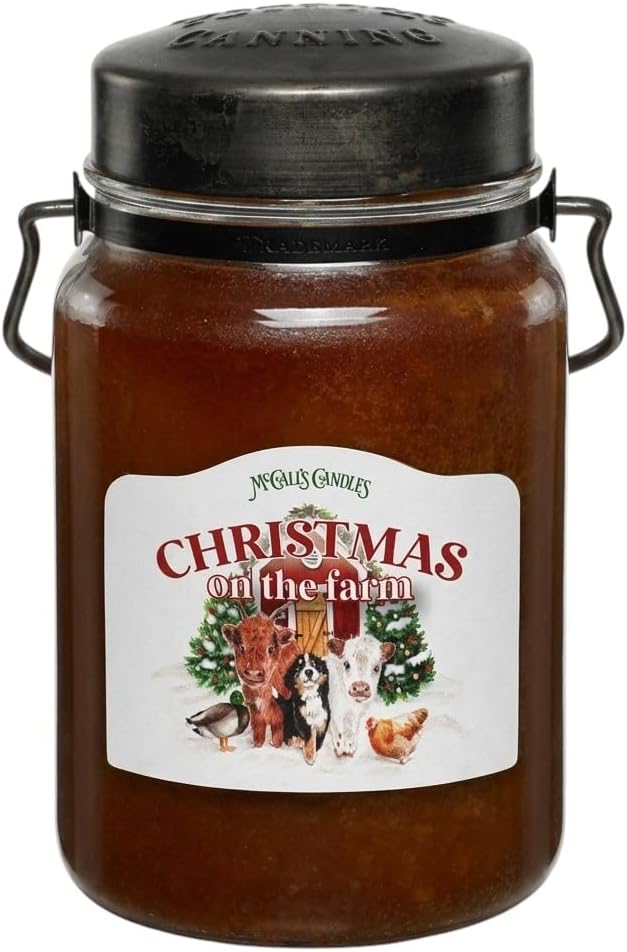 McCall’s Candles | Hot Buttered Rum | 26 oz Scented Candle | USA-Poured | Vintage Rustic Jar with Carrying Handle | Warm Buttery Spiced Rum Fragrance