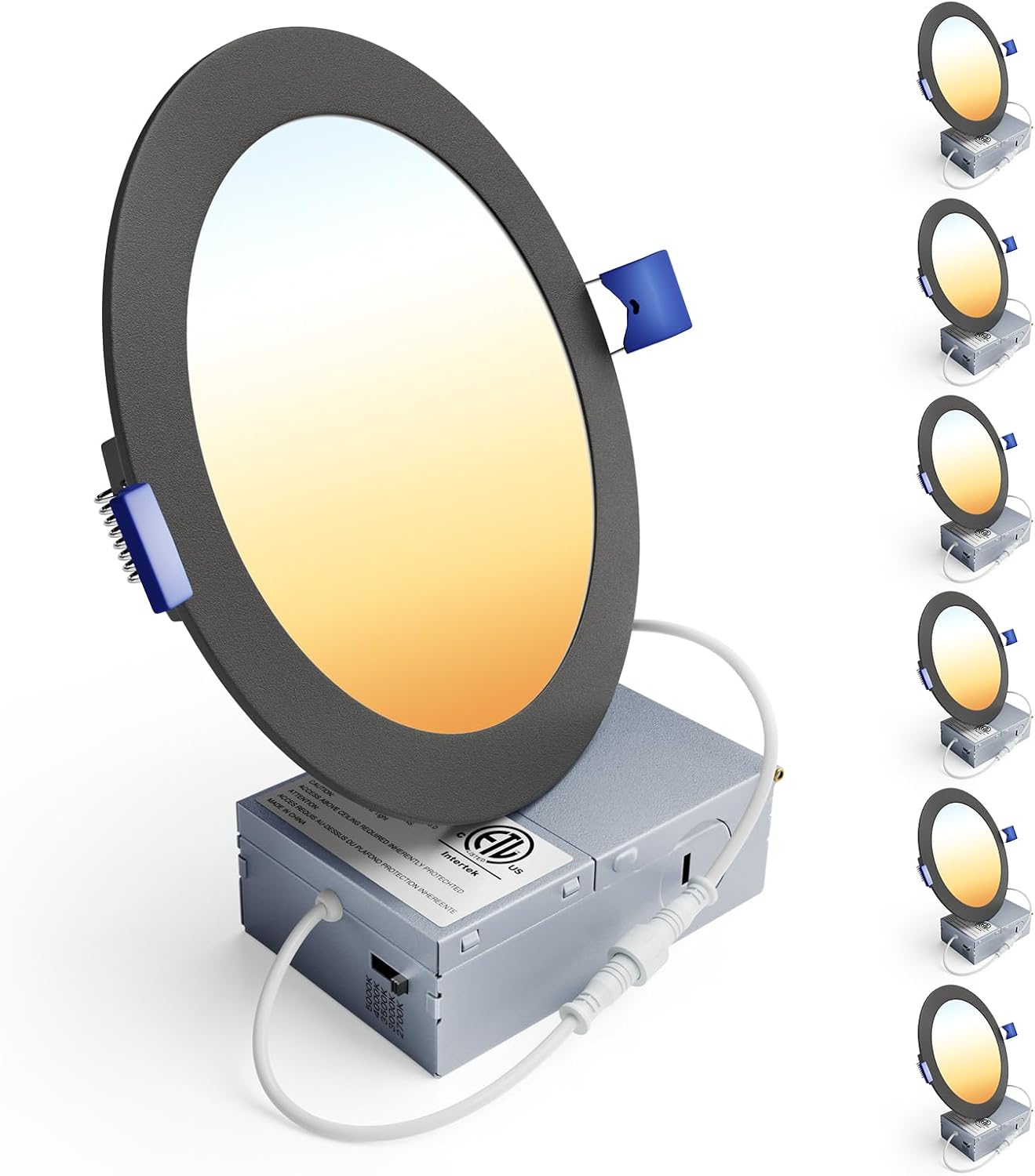 Ensenior 6 Pack 6 Inch LED Recessed Light, 5CCT Dimmable Canless Wafer