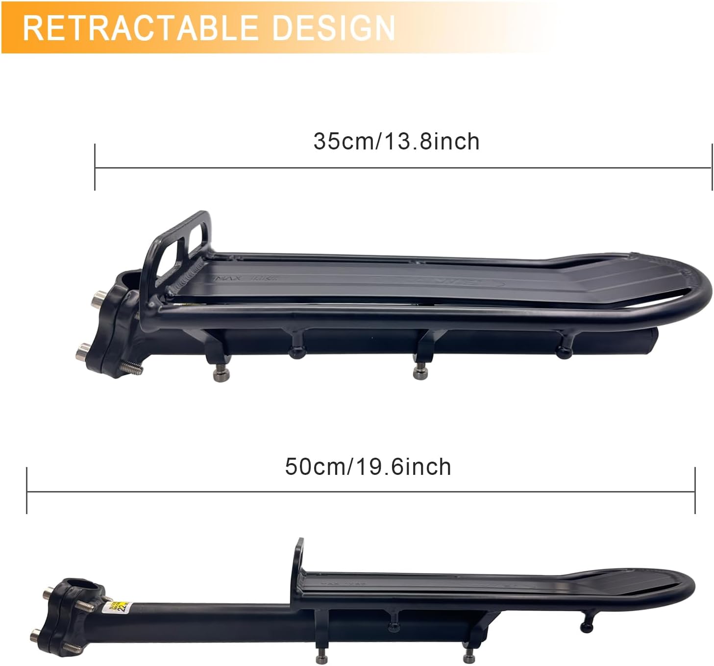 UPANBIKE Bike Rack Bicycle Seatpost Mounted Rear Rack Adjustable Length | Cargo Racks,Cargo Carrier,Large capacity