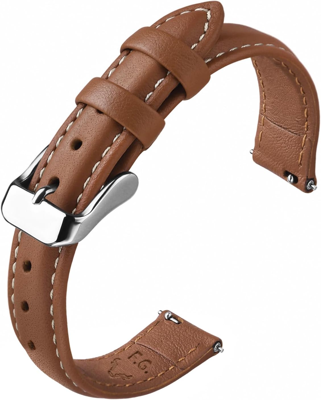 Fullmosa 22mm Quick Release Leather Watch Band for Garmin Samsung Galaxy | Strap for Garmin Vivoactive 4 45mm,Garmin Venu 4(45mm)/Venu 3/Venu 2,Samsung Galaxy Women Men, Red&Silver Buckle