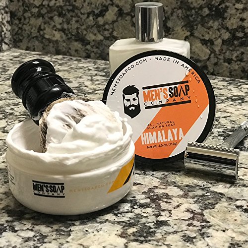 Men’s Soap Company Shaving Soap for Men and Women 4.0 oz Refill Puck Made with Natural Vegan Plant Ingredients. Shea Butter and Vitamin E Create Thick Shave Soap Lather for Skin Protection, Himalaya