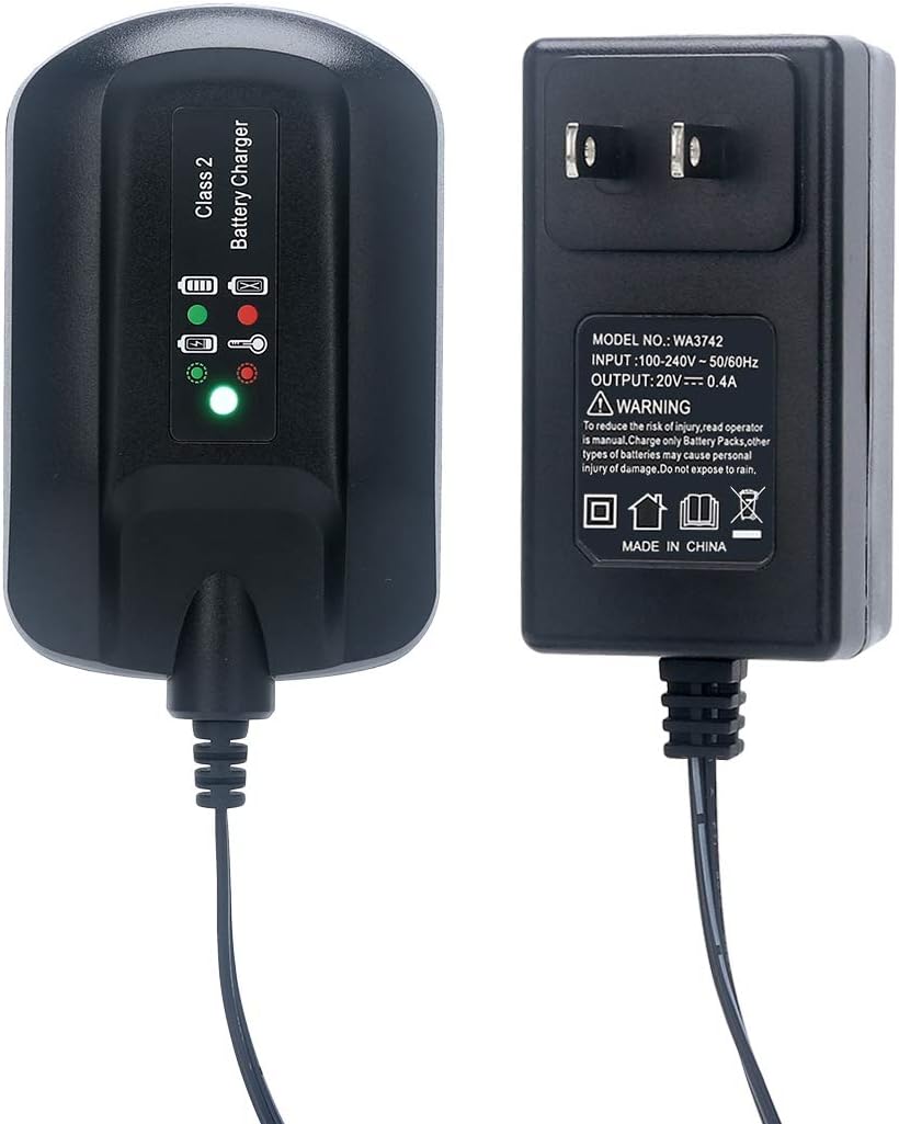 Lasica Replacement for Worx Battery Charger 20V WA3742 Compatible with Worx 20V Lithium Battery WA3520 WA3525 WA3578 WA3575 WA3522 WA3732 WA3770