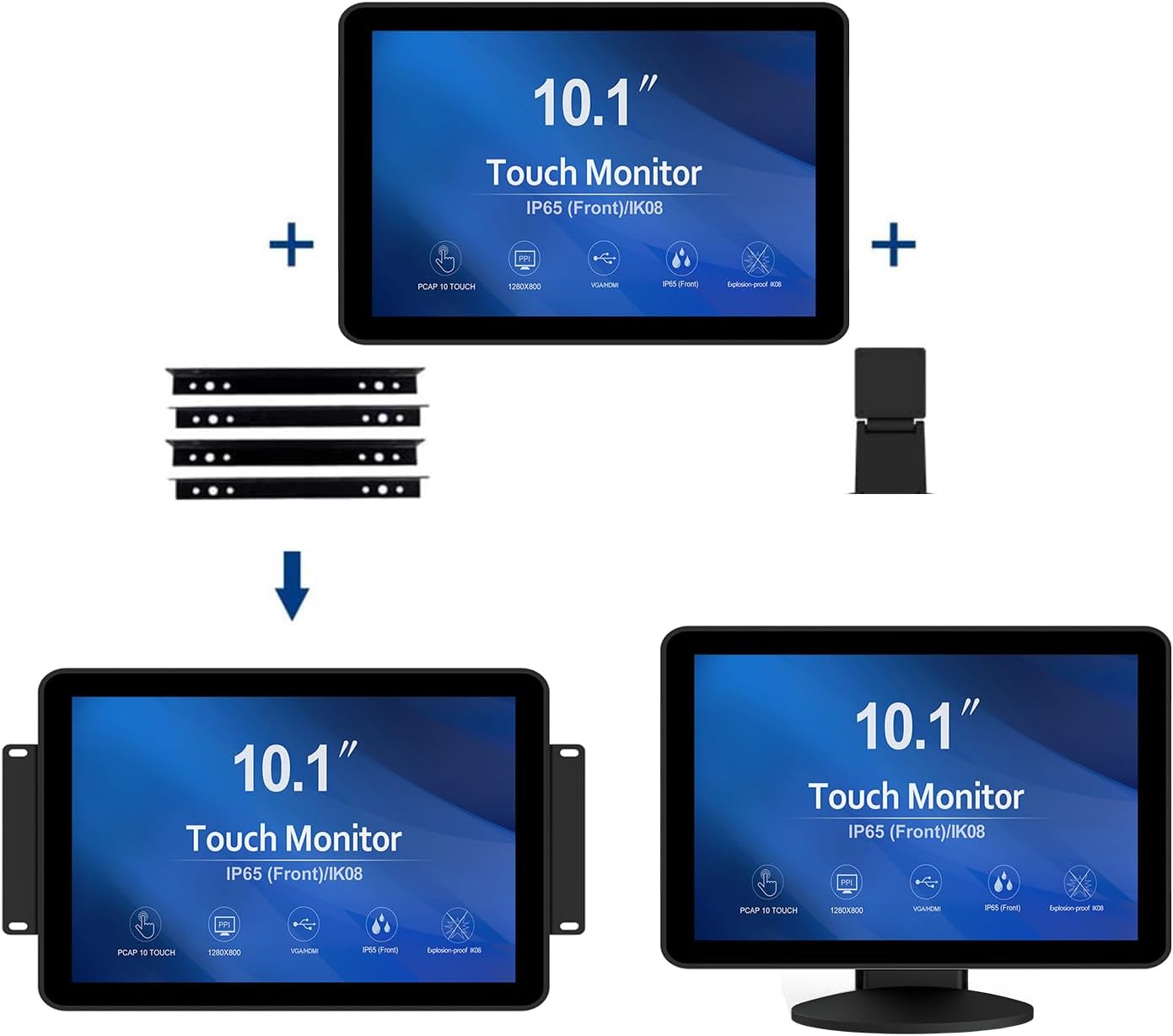 GreenTouch 18.5 Industrial Touch Monitor Open Frame, HDMI/VGA/DVI Interface, Muliti Touch Capacitive Touch Screen Technology