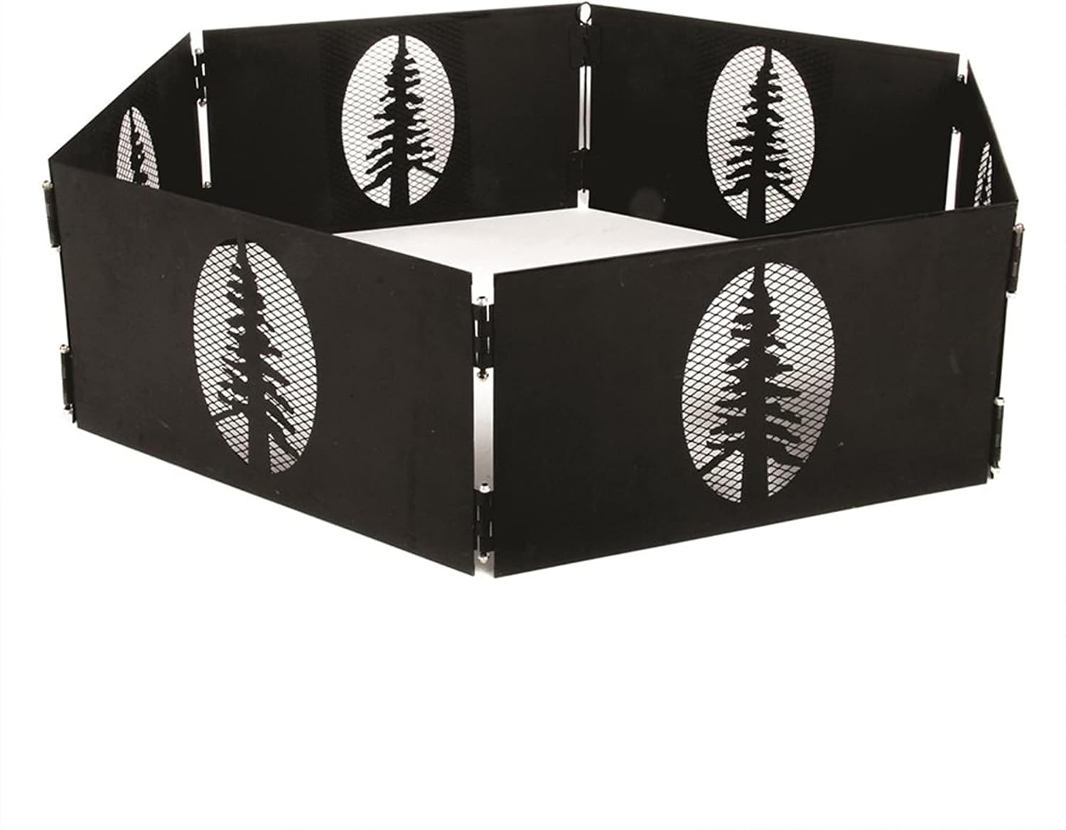 Camco Portable 27 x 8.5" Outdoor 6 Piece Collapsible Steel Campfire Ring with Storage Bag for Safe Natural Wood Burning Fires