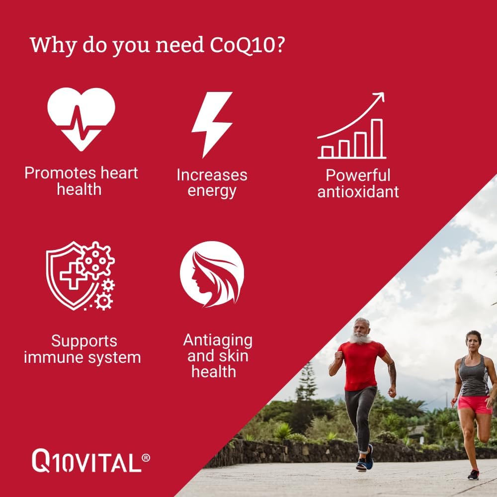 Q10Vital CoQ10 100 mg Liquid | Superior Absorption – Up to 9 Times Better Absorption | Strong Antioxidant for Heart Health, Energy Production
