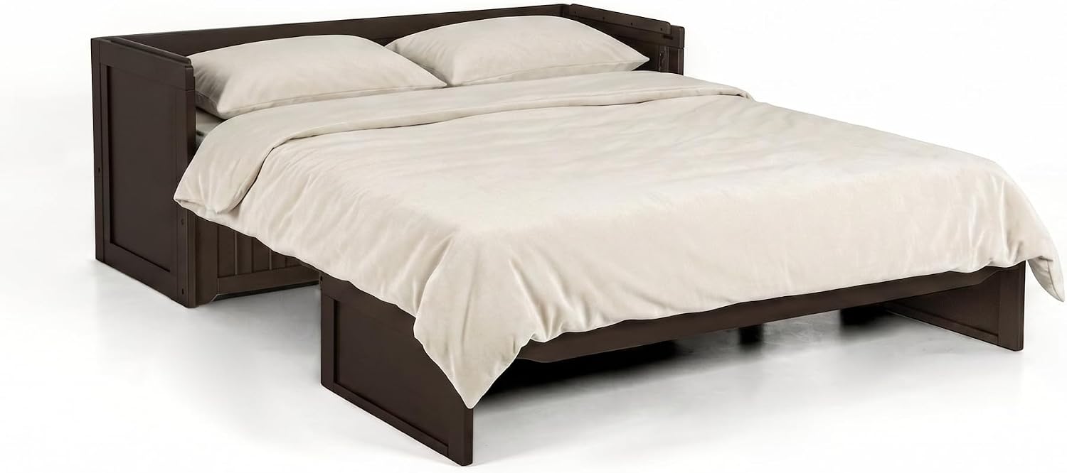NIGHT & DAY Furniture Murphy Cube Cabinet Bed Pre-Assembled (Cherry, Queen) | Pre-Assembled