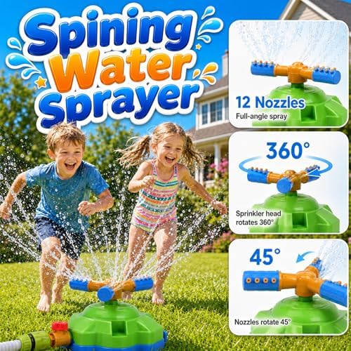 4-in-1 Kids Water Sprinkler Toys for Outdoor Play – Foot Pump Rocket, Water Spray Rocket