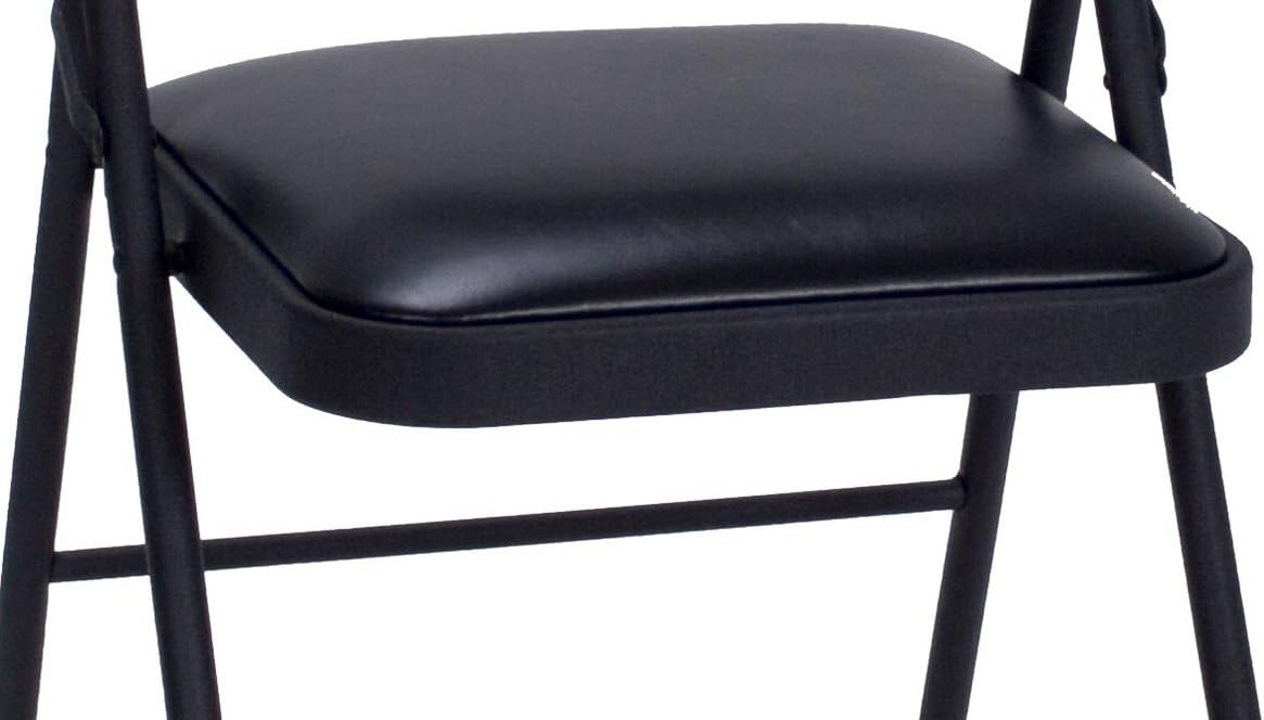 COSCO Vinyl Folding Chair, 4 Pack, Black