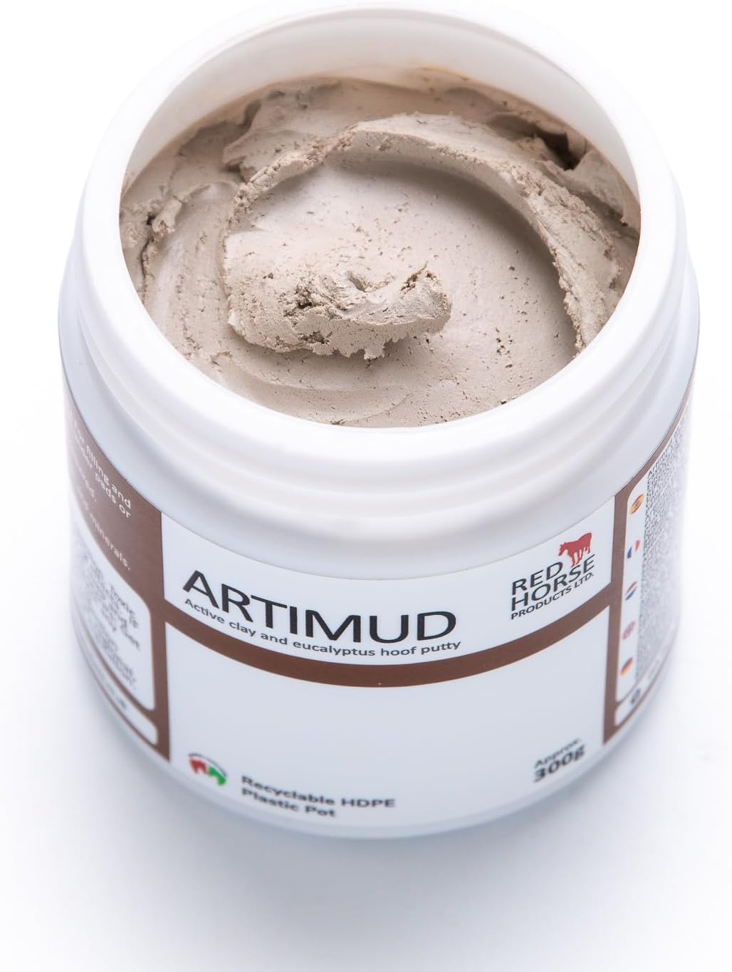 Artimud - Horse Hoof Putty Thrush Treatment 10 oz (300g) | Eucalyptus Horse Hoof Clay | Equine Frog & Sole Protection | Red Horse Products | Natural