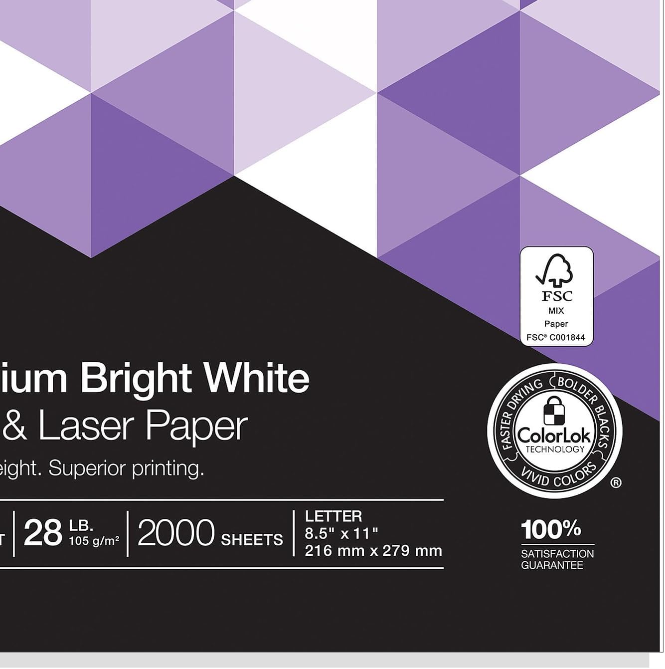 Staples Laser Paper 8.5 x 11 Inch 28 lb 98 Bright High‑Quality Prints, 500 Sheets | Heavyweight paper for crisp, professional prints in laser printers and copiers.