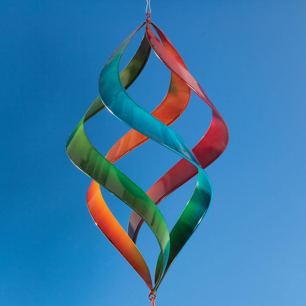 Bits and Pieces Enameled Rainbow Wind Spinner - Sun Catcher | Hanging Wind Spinners Outdoor Art Garden Spinner