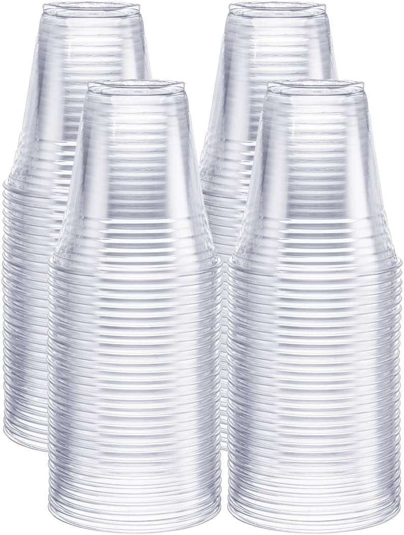 GUSTO 16 oz Clear Plastic Cups [100 Pack] PET Party Cold Cups | Durable, Crack-Resistant, Elegant Crystal Clear Design, BPA-Free, Smoothies, Iced Coffee, Soda, Cocktails & Juice
