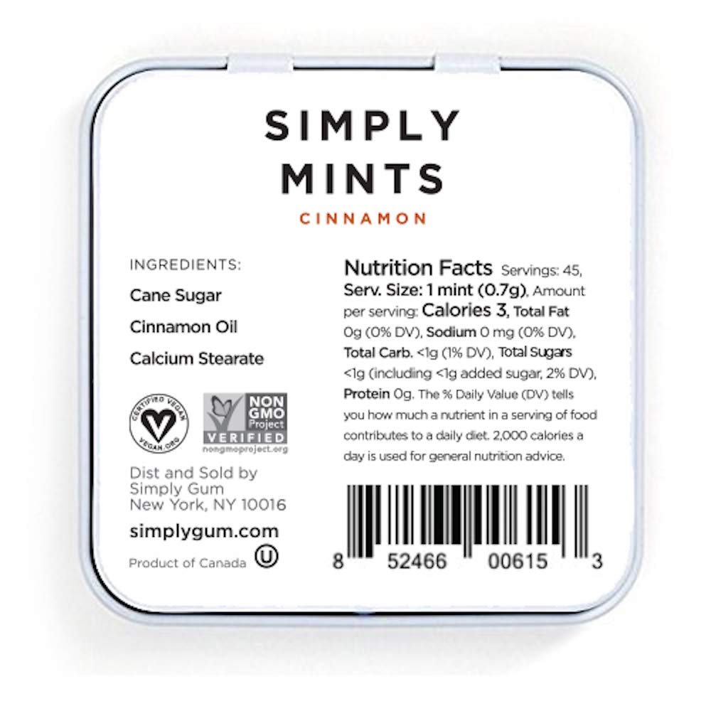 SIMPLY MINTS Natural Peppermint Breath Mints, 6 Pack (180 Pieces), Made With Real Peppermint Oil | Aspartame-Free, Sorbitol-Free, Xylitol-Free, Vegan, Kosher, Non-GMO