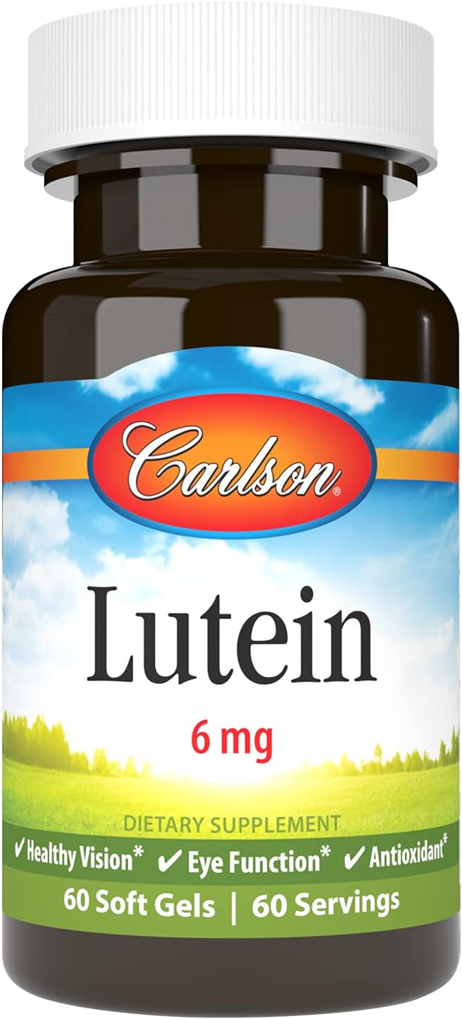 Carlson Lutein, 6 mg, + Zeaxanthin, Made with Lutemax 2020, 60 Softgels | Healthy Vision; Eye Function
