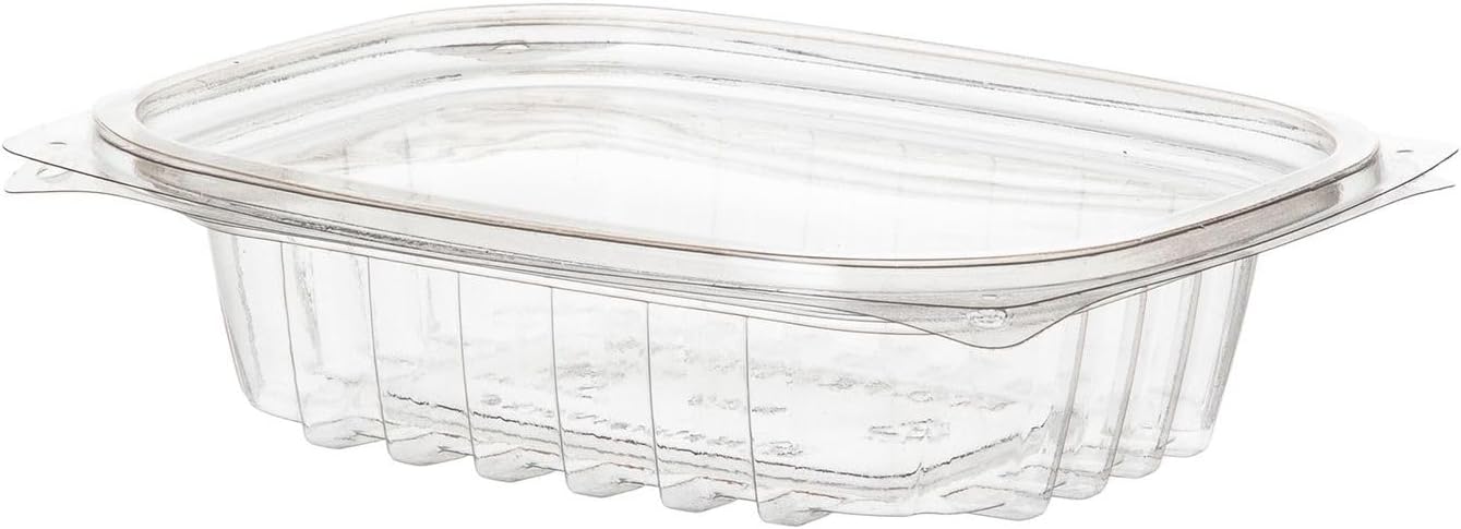 Eco-Products EPRC32 Renewable & Compostable Rectangular Deli Containers - 32oz., 50 Per Pack (Case of 4 Packs), clear