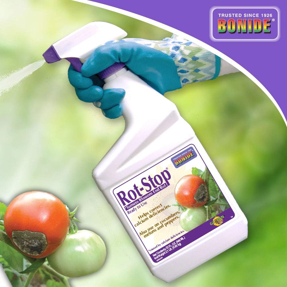 Bonide Rot-Stop Tomato Blossom End Rot, 32 oz Ready-to-Use Spray | Garden Fertilizer For Calcium Deficiency in Plants