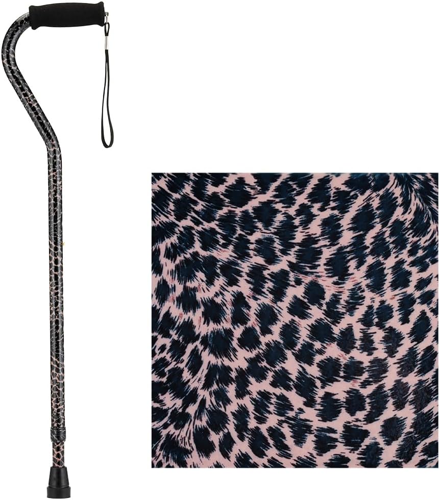 NOVA Designer Walking Cane with Offset Handle, Lightweight Adjustable Walking Stick with Carrying Strap, “Maui Flowers” Design