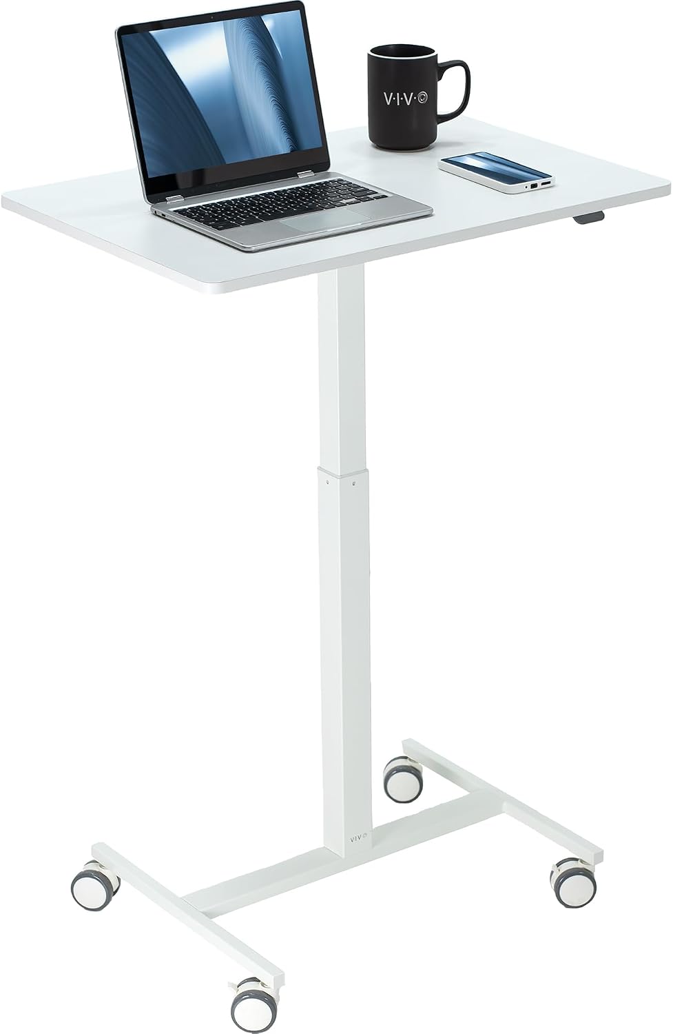 VIVO White 28 x 19 inch Standing Laptop Cart, CART-V00LW