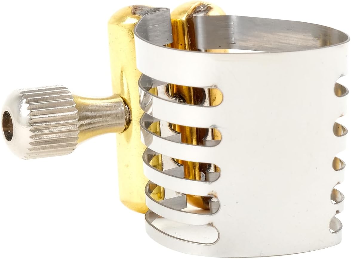 Alto Sax Saxophone Mouthpiece Ligature, Ligature for Professionals & Beginners, Stainless Steel, Gold