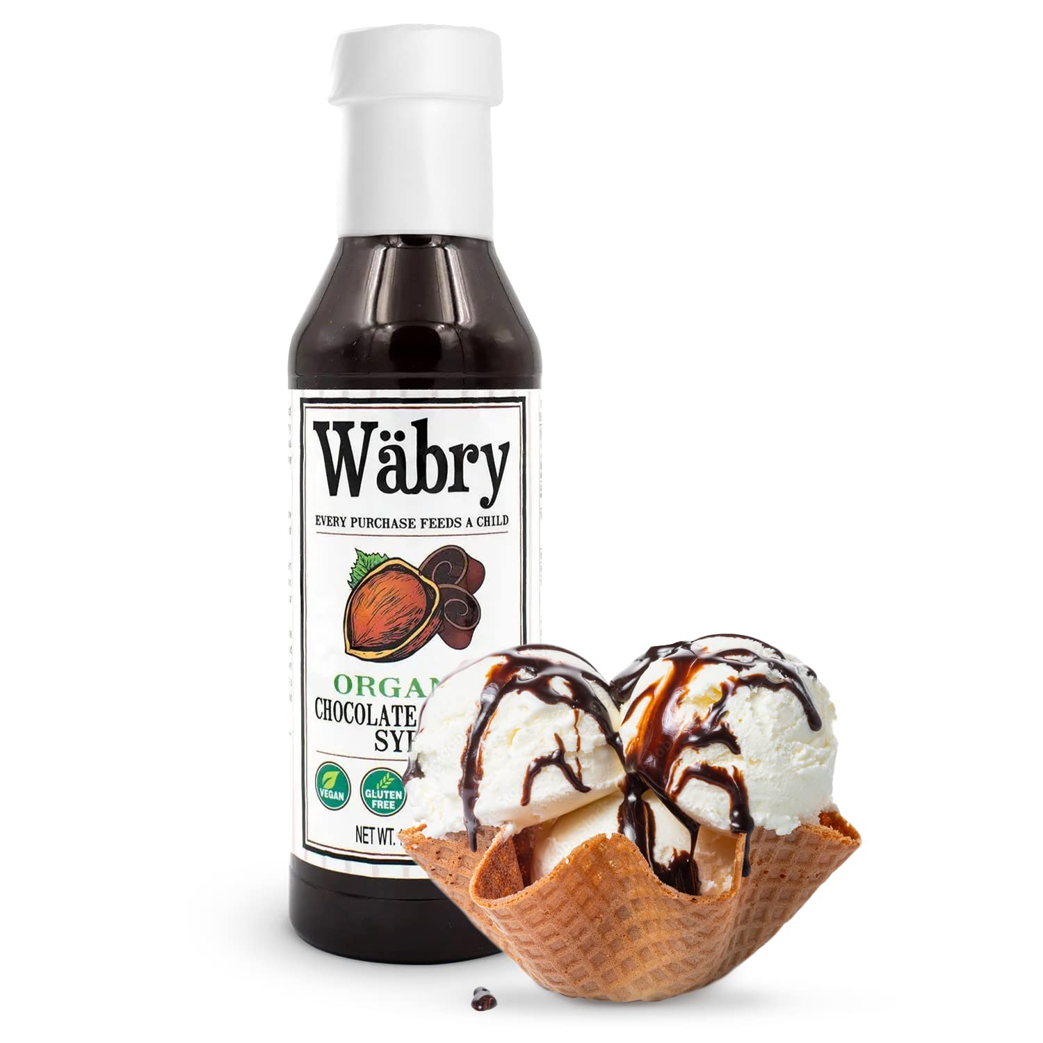 Wäbry Blueberry Syrup – 14.9oz (420g), Natural Fruit Flavor Organic Snow Cone Syrup for Drizzling on Shaved Ice, Waffles, Ice Cream & Lattes, Non-GMO, Dye-Free Vegan Syrups, 12 Servings Per Bottle