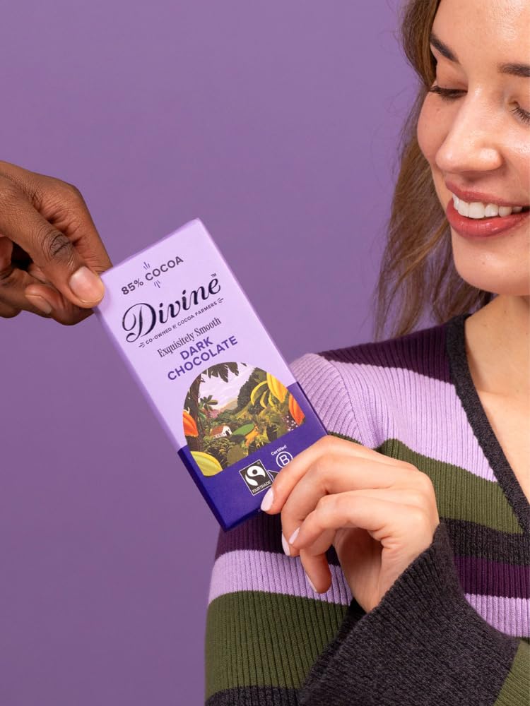DIVINE CHOCOLATE Dark Chocolate 85%, 90 GR