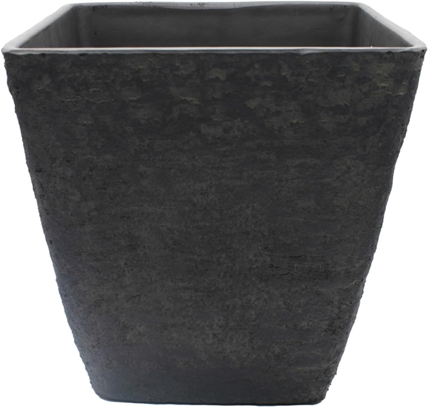 The HC Companies Tahoe Tall Square Planter - Weather-Resistant Indoor & Outdoor Plant Pot - Premium Decorative Planter Made from Crushed Stone Resin (23”H, White Birch, Pack of 1)