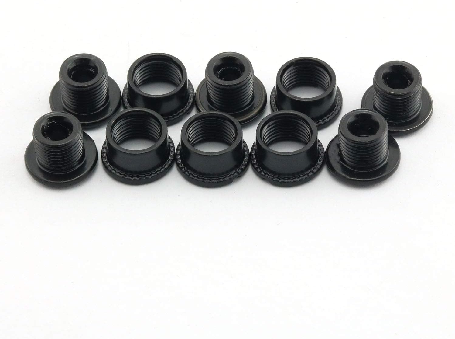 Ruiling 5pcs MTB Chainring Screw Mountain Road Bike Refitting Crankset Parts 4.9mm Fixing Bolts for Single Chainwheel Black