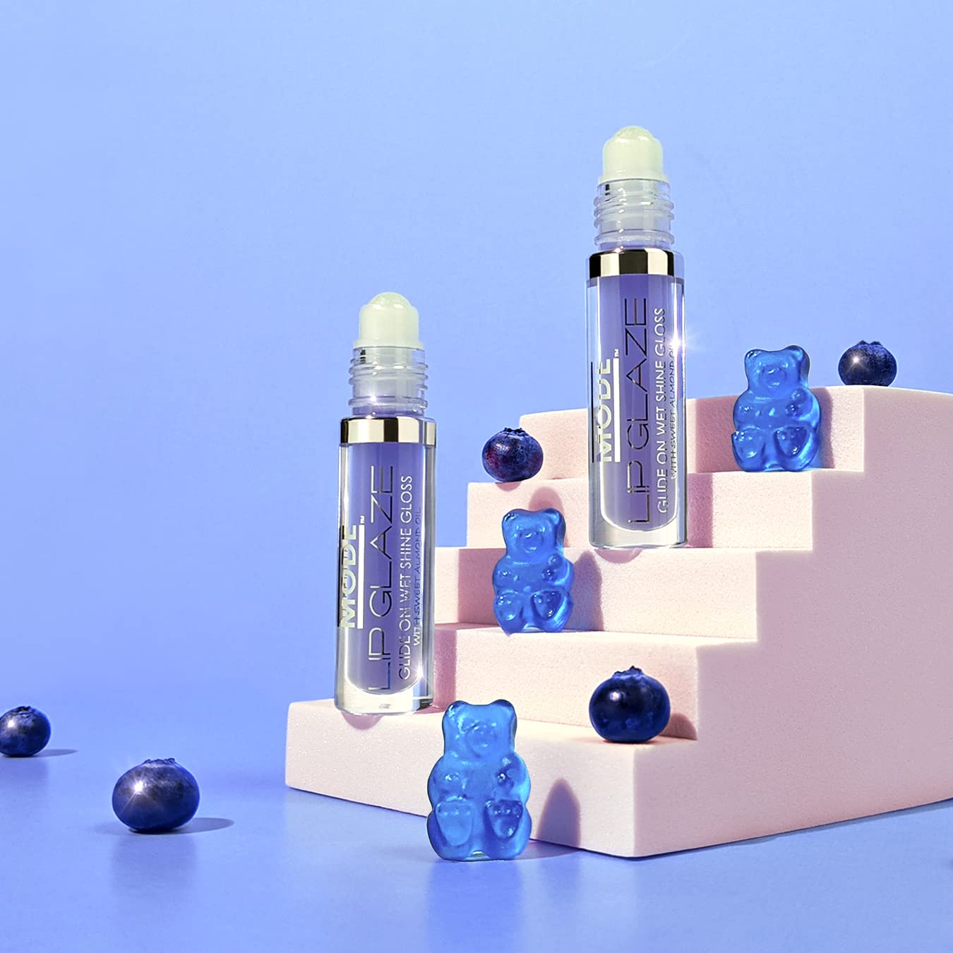 MODE Lip Glaze Cotton Candy Flavored Lip Gloss, Hydrating Sheer Wet Shine, Skincare Fruit Oils